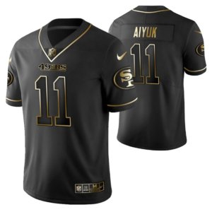 SF49ers Aiyuk Black Golden Jersey
