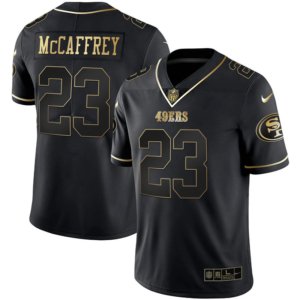 SF49ers McCaffrey Black Golden Jersey