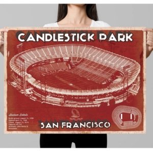 SF49ers Vintage Stadium Print