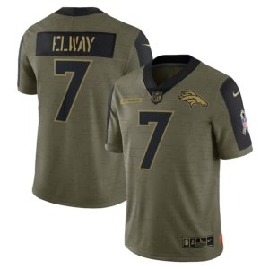 Broncos Elway Olive Limited Jersey