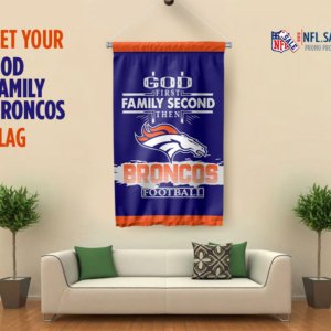 God Family Broncos Flag