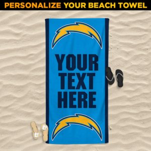 Chargers Personalized Beach Towel