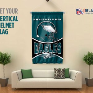 Eagles vertical helmet flag