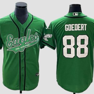 Eagles Goedert Kelly Green Baseball Style Jersey