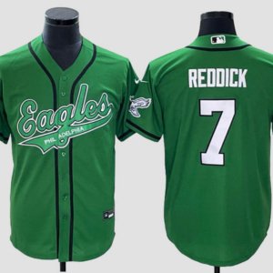 Eagles Reddick Kelly Green Baseball Style Jersey
