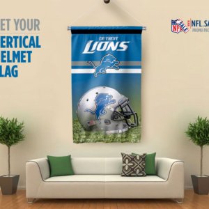 Lions vertical helmet flag