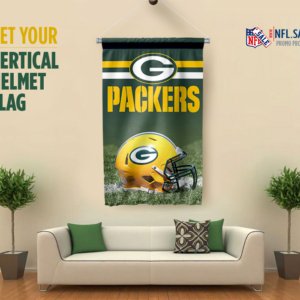 Packers vertical helmet flag