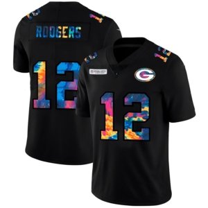 Packers Rodgers Black Multicolor Jersey