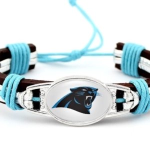 Panthers Leather Bracelet