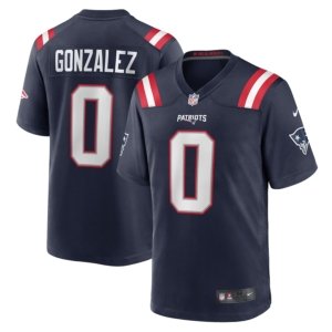 Patriots Christian Gonzalez Jersey Navy