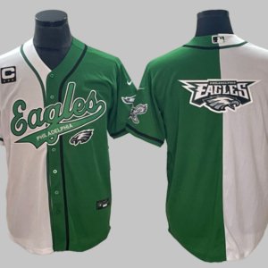 Eagles Split Color Baseball Style Jersey
