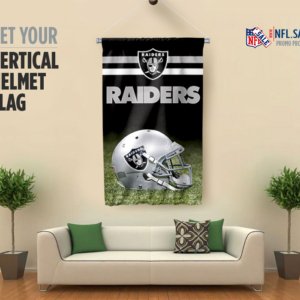 Raiders vertical helmet flag