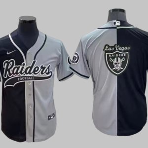 Raiders Split Color Baseball Style Jersey