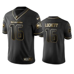 Seahawks Lockett Black Golden Jersey
