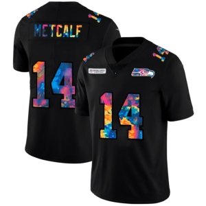 Seahawks Metcalf Black Multicolor Jersey