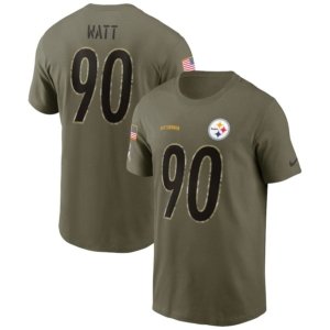 Steelers Watt Olive 2022 Salute To Service T-Shirt