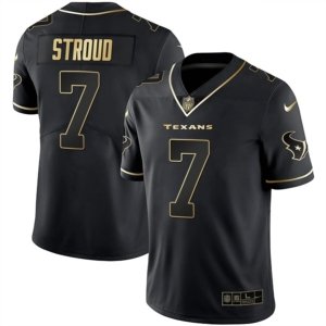 Texans Stroud Black Golden Jersey