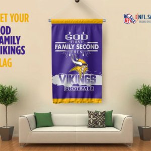 God Family Vikings Flag