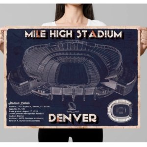 Broncos Vintage Stadium Print