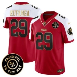 49ers Hufanga Faithful To The Bay Patch Alternate Red Vapor Jersey