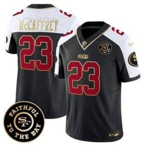 49ers McCaffrey Faithful To The Bay Patch Alternate Black Vapor Jersey