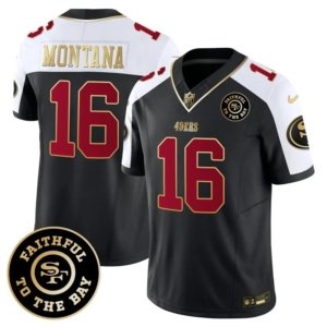 49ers Montana Faithful To The Bay Patch Alternate Black Vapor Jersey