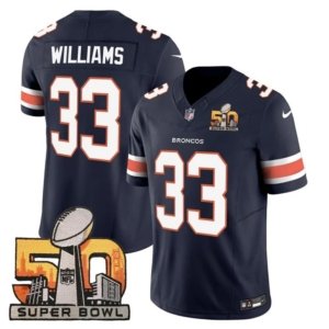 Broncos Williams Super Bowl 50 Patch Navy Vapor Jersey