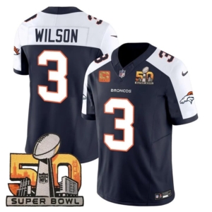 Broncos Wilson Super Bowl 50 Patch Navy Alternate Vapor Jersey