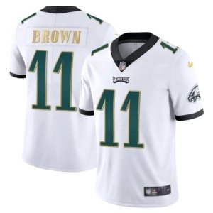 Eagles Brown Gold Trim Jersey White