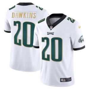 Eagles Dawkins Gold Trim Jersey White
