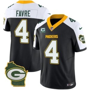 Packers Favre Home Patch Black Alternate Vapor Jersey