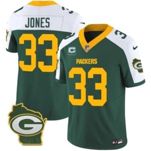 Packers Jones Home Patch Green Alternate Vapor Jersey