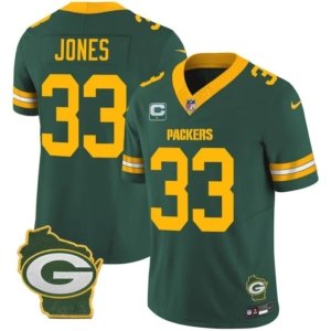 Packers Jones Home Patch Green Vapor Jersey
