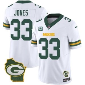 Packers Jones Home Patch White Vapor Jersey