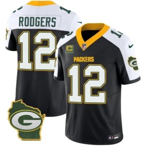 Packers Rodgers Home Patch Black Alternate Vapor Jersey