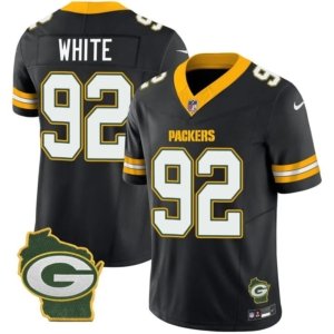 Packers White Home Patch Black Vapor Jersey
