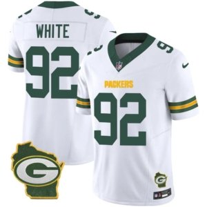 Packers White Home Patch White Vapor Jersey