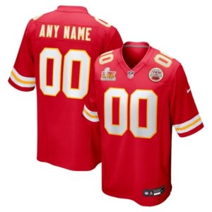 Chiefs Custom Name Super Bowl LIX Jersey Red