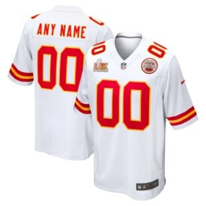 Chiefs Custom Name Super Bowl LIX Jersey White
