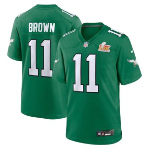 Eagles A.J. Brown Super Bowl LIX Jersey Kelly Green