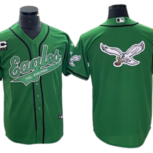 Eagles Kelly Green Baseball Style Jersey Retro Logo White Outline