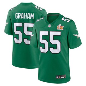 Eagles Brandon Graham Super Bowl LIX Jersey Kelly Green