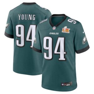 Eagles Byron Young Super Bowl LIX Jersey Midnight Green