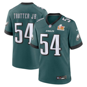 Eagles Jeremiah Trotter Jr. Super Bowl LIX Jersey Midnight Green
