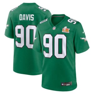 Eagles Jordan Davis Super Bowl LIX Jersey Kelly Green