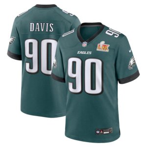Eagles Jordan Davis Super Bowl LIX Jersey Midnight Green
