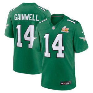 Eagles Kenneth Gainwell Super Bowl LIX Jersey Kelly Green