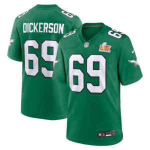 Eagles Landon Dickerson Super Bowl LIX Jersey Kelly Green