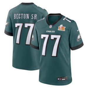 Eagles Mekhi Becton Sr. Super Bowl LIX Jersey Midnight Green