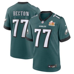 Eagles Mekhi Becton Super Bowl LIX Jersey Midnight Green
